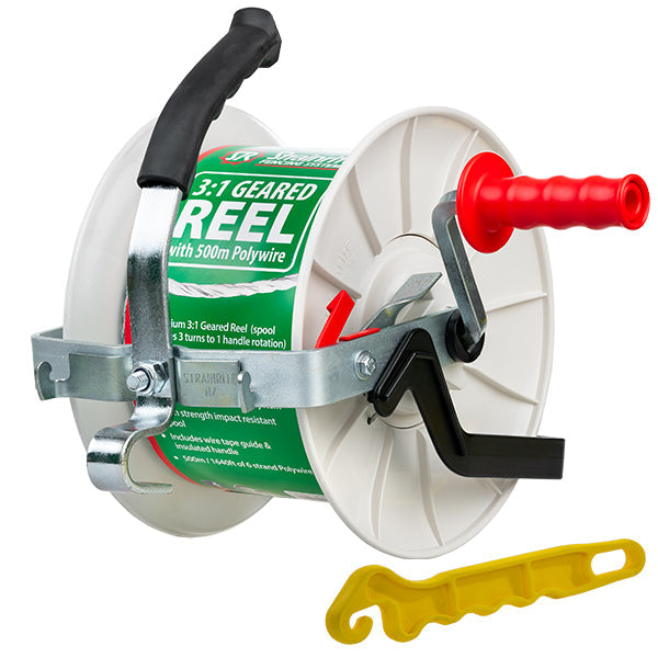 3:1 Geared Reel with 500m Polywire – Strainrite Fencing Product